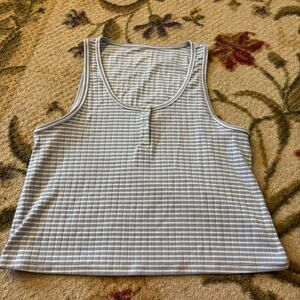 Blue and White Striped Aerie Tank